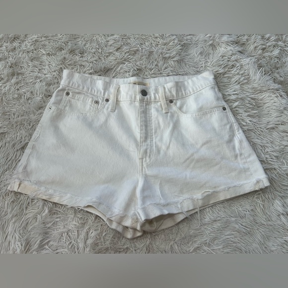 Madewell High-Rise Denim Shorts in Tile White - Size 30/ 12 - Picture 2 of 6